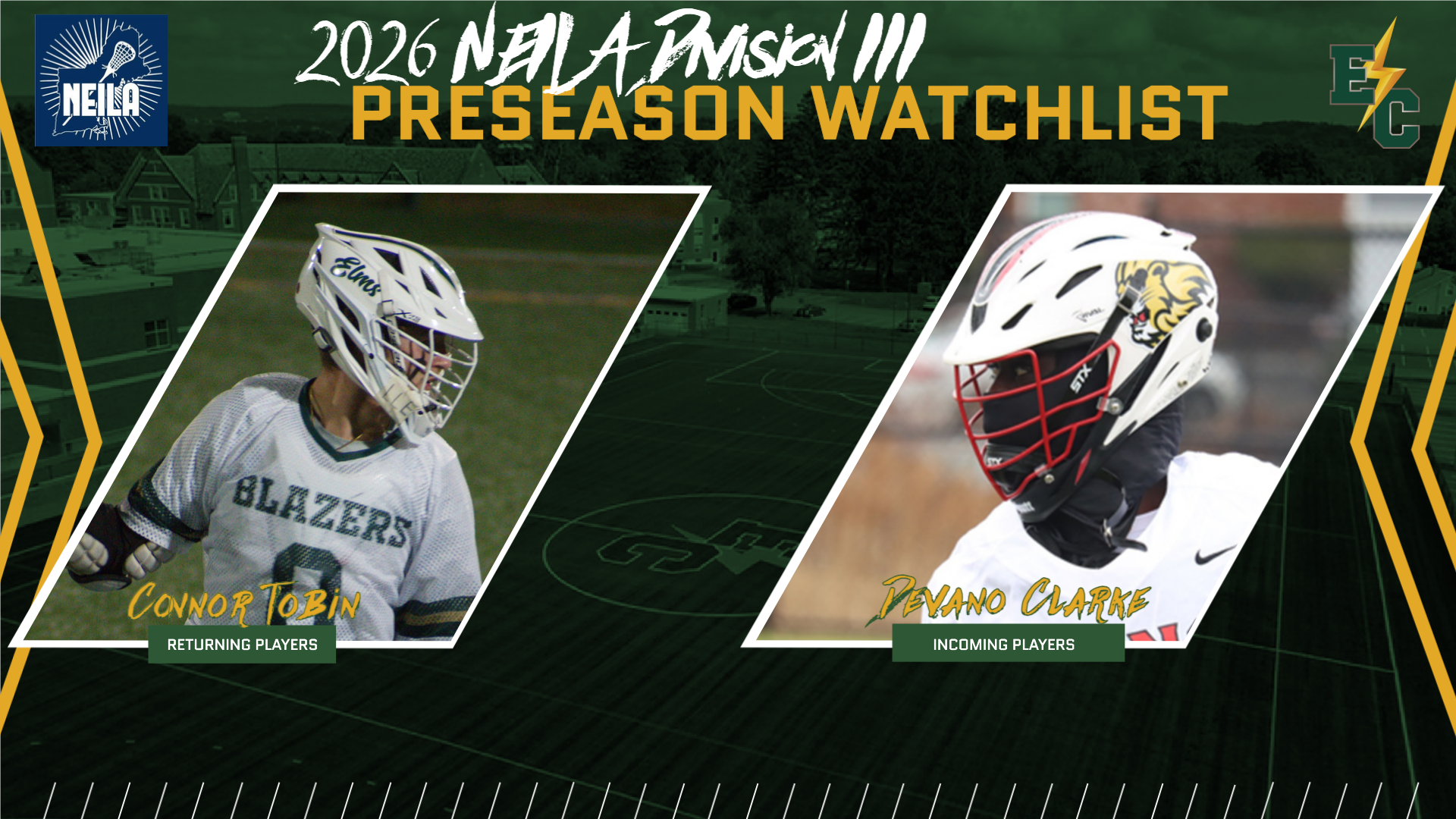 Tobin and Clarke Named to 2026 NEILA Division III Preseason Watchlist