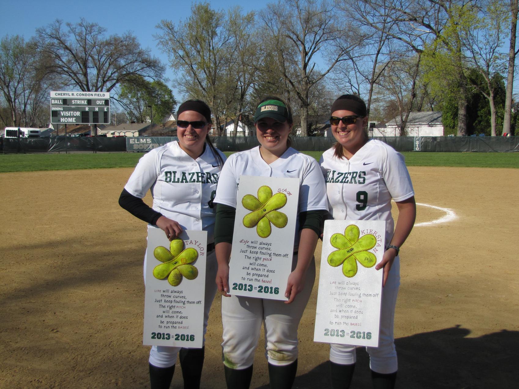 Softball Splits With Lesley On Senior Day